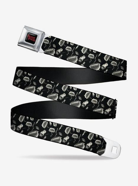 Disney Hocus Pocus Elements Collage Black White Seatbelt Belt | BoxLunch