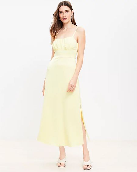 LOFT Shirred Sweetheart Neck Midi Dress #loft #yellowsundress #summerdresses #beachvacationdress

#LTKSummerSales #LTKOver40 #LTKSaleAlert