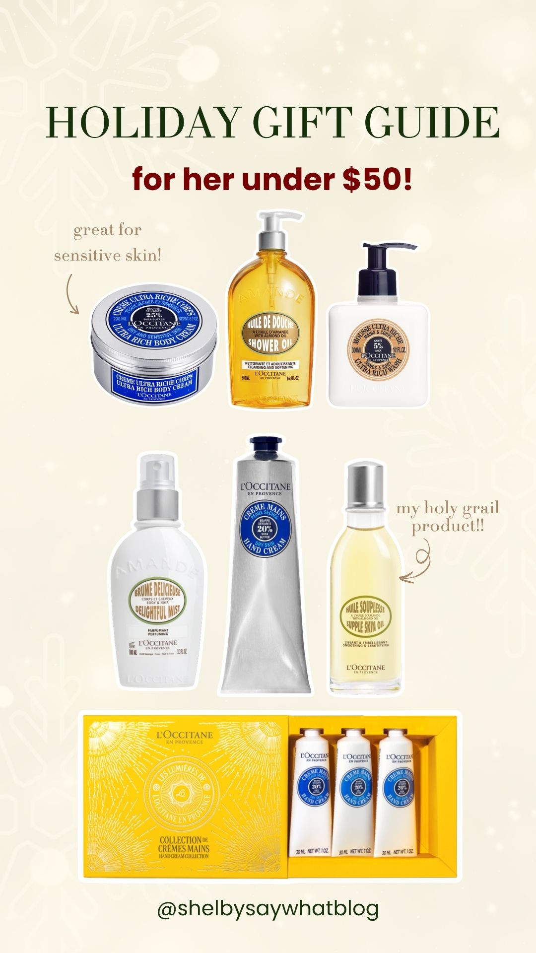 Holiday GIft Ideas for less than $50! The almond oil is my holy grain body care product! It smells soo good and leaves my skin feeling amazing! 🧖🏼‍♀️ 

 #LTKGiftGuide #LTKHoliday #LTKFindsUnder50