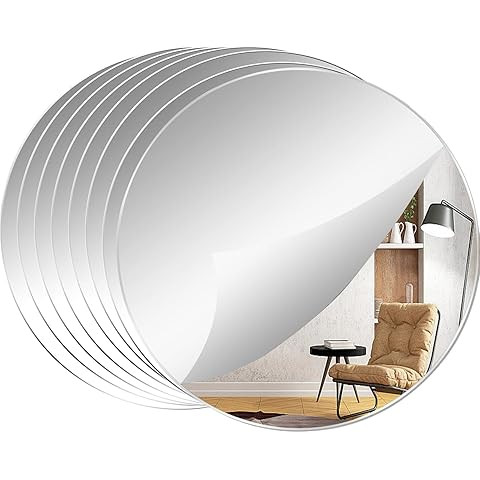 iCAGY Circle Mirrors for Wall Decor, Round Acrylic Silver, 4 Inch 8 Pcs | Amazon (US)