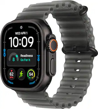 Apple Watch Ultra 4 (GPS + Cellular) 49mm Titanium Case with Translucent Black Ocean Band - Black... | Best Buy U.S.
