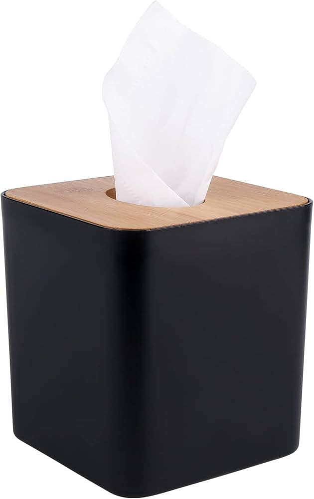 Tissue Box Cover,Tissue Holders,Tissue Box Holder for Bathrooms,Bamboo Cover Plate,Home and Offic... | Amazon (US)