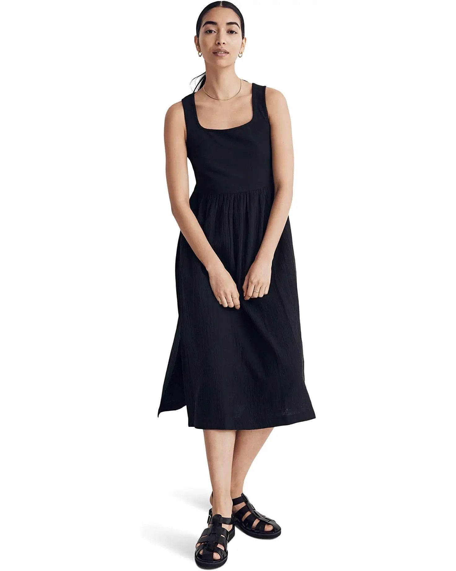 Knit Mix Tank Easy Midi Dress | Zappos