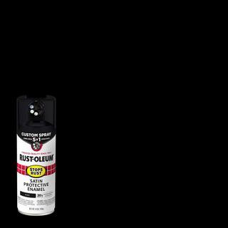 Rust-Oleum Stops Rust 12 oz. Custom Spray 5-in-1 Satin Black Spray Paint 376869 - The Home Depot | The Home Depot