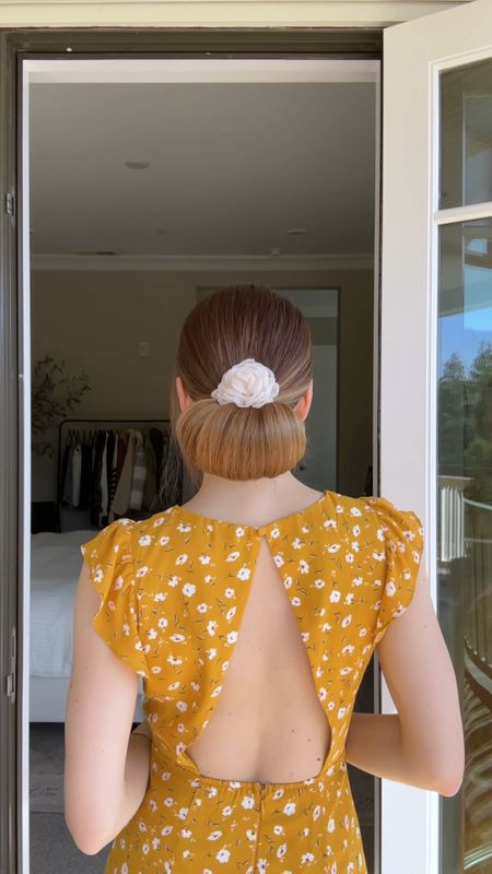 The cutest dress and low bun combo for spring! Wearing size small.

#LTKbeauty #LTKSeasonal #LTKVideo