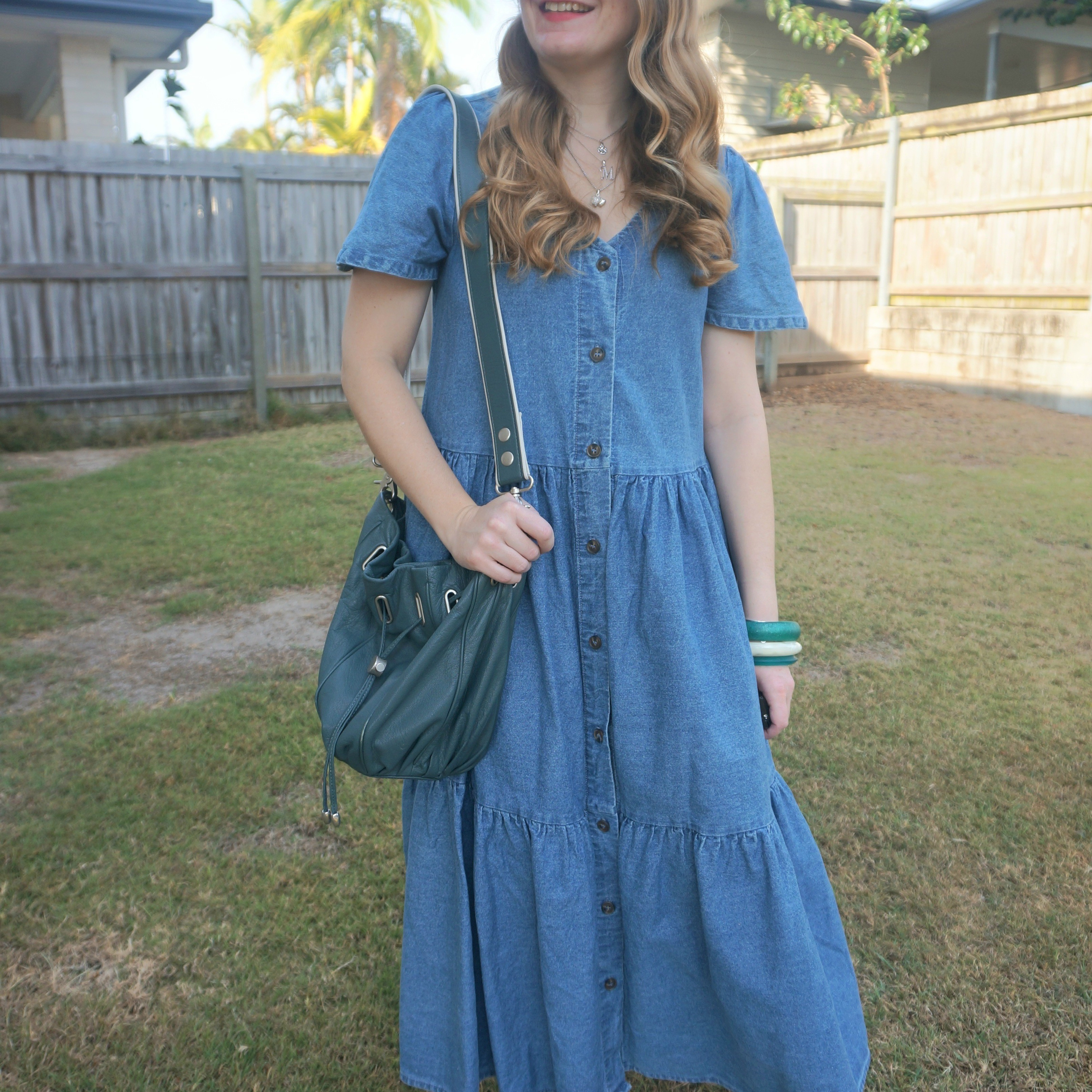 Anko Kmart tiered denim maxi dress with teal Mimco cocoon bucket bag 💙💚

#LTKdresses #LTKspring #LTKaustralia