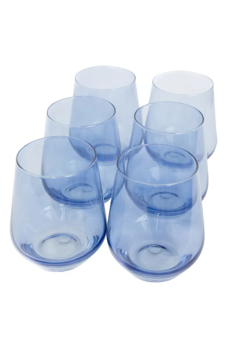 Estelle Colored Glass Set of 6 Stemless Wineglasses | Nordstrom | Nordstrom