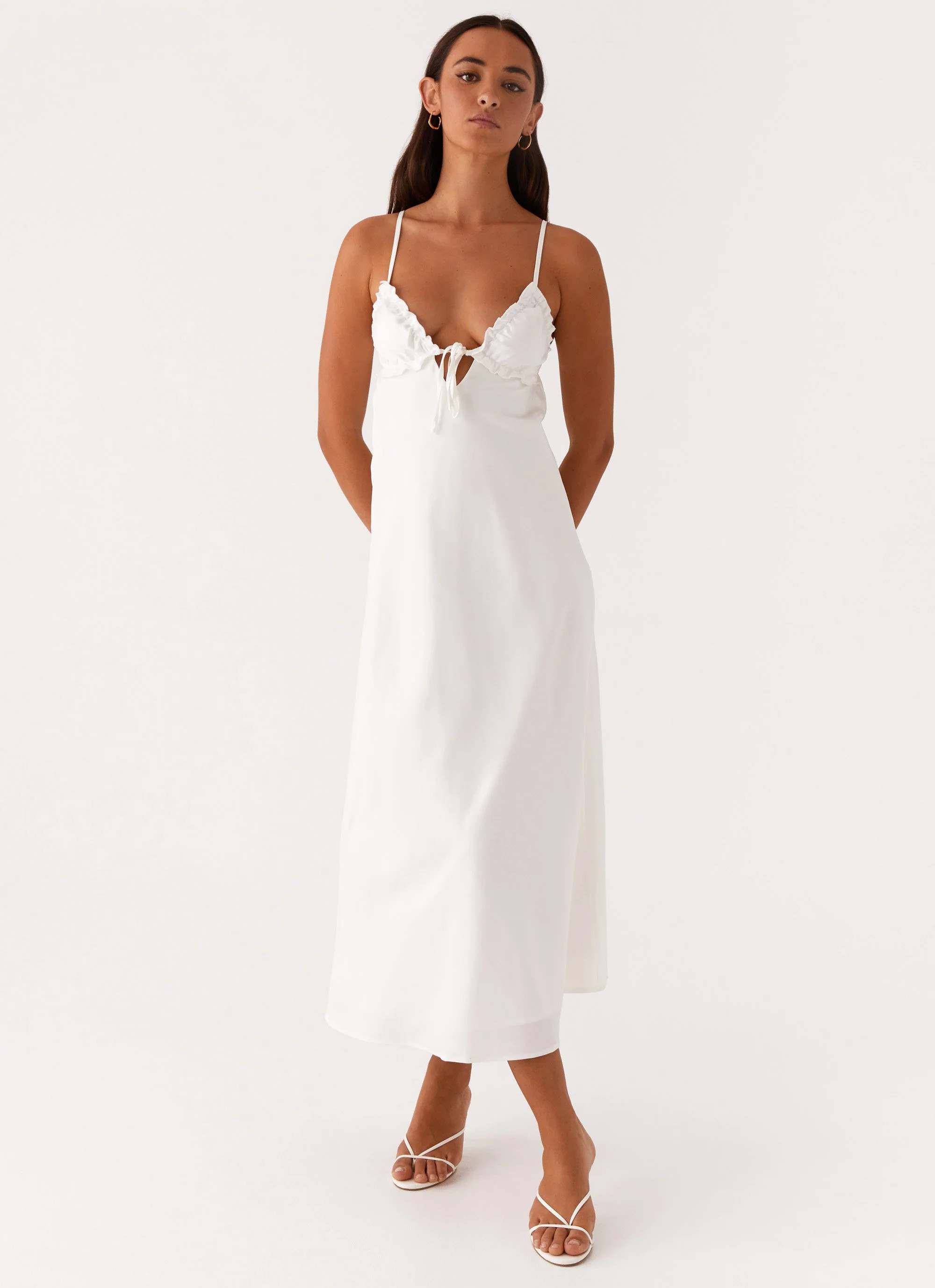 Take Note Midi Dress - White | Peppermayo (Global)