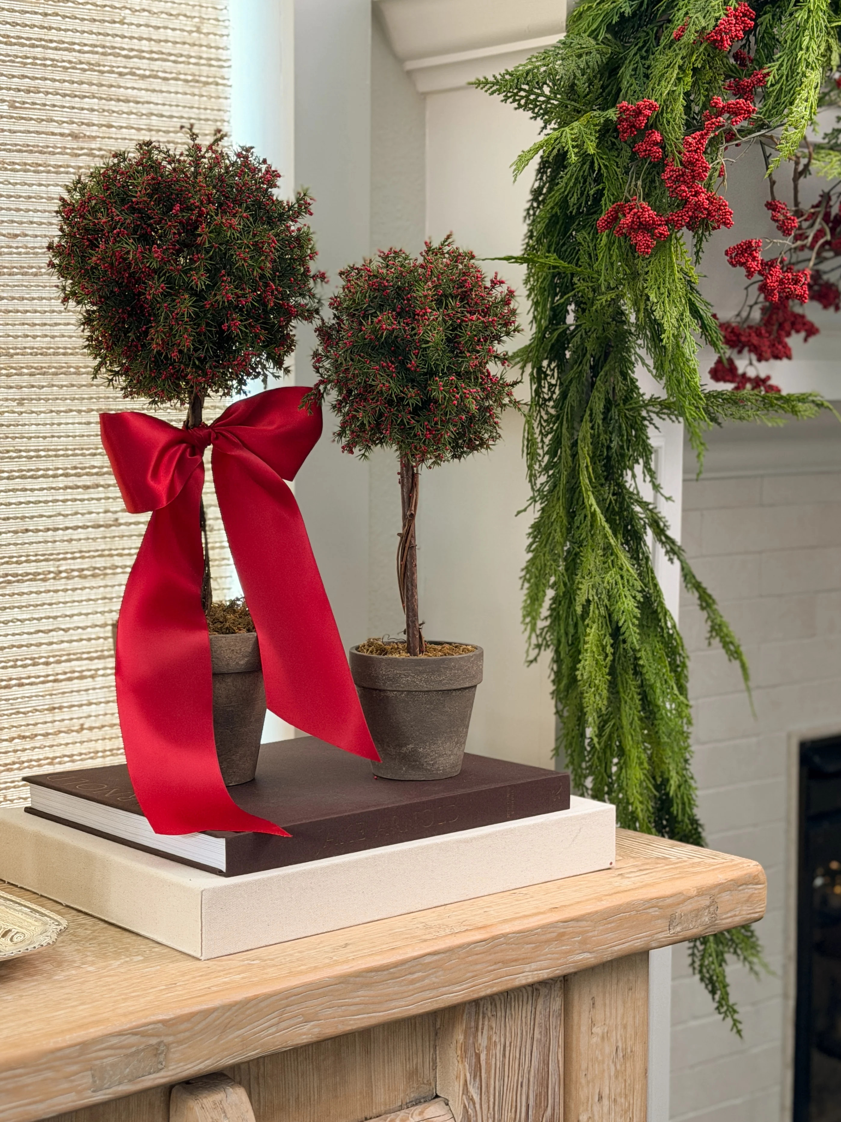 Faux Red Pepper Berry Topiary, 2 Sizes | Cottage and Key