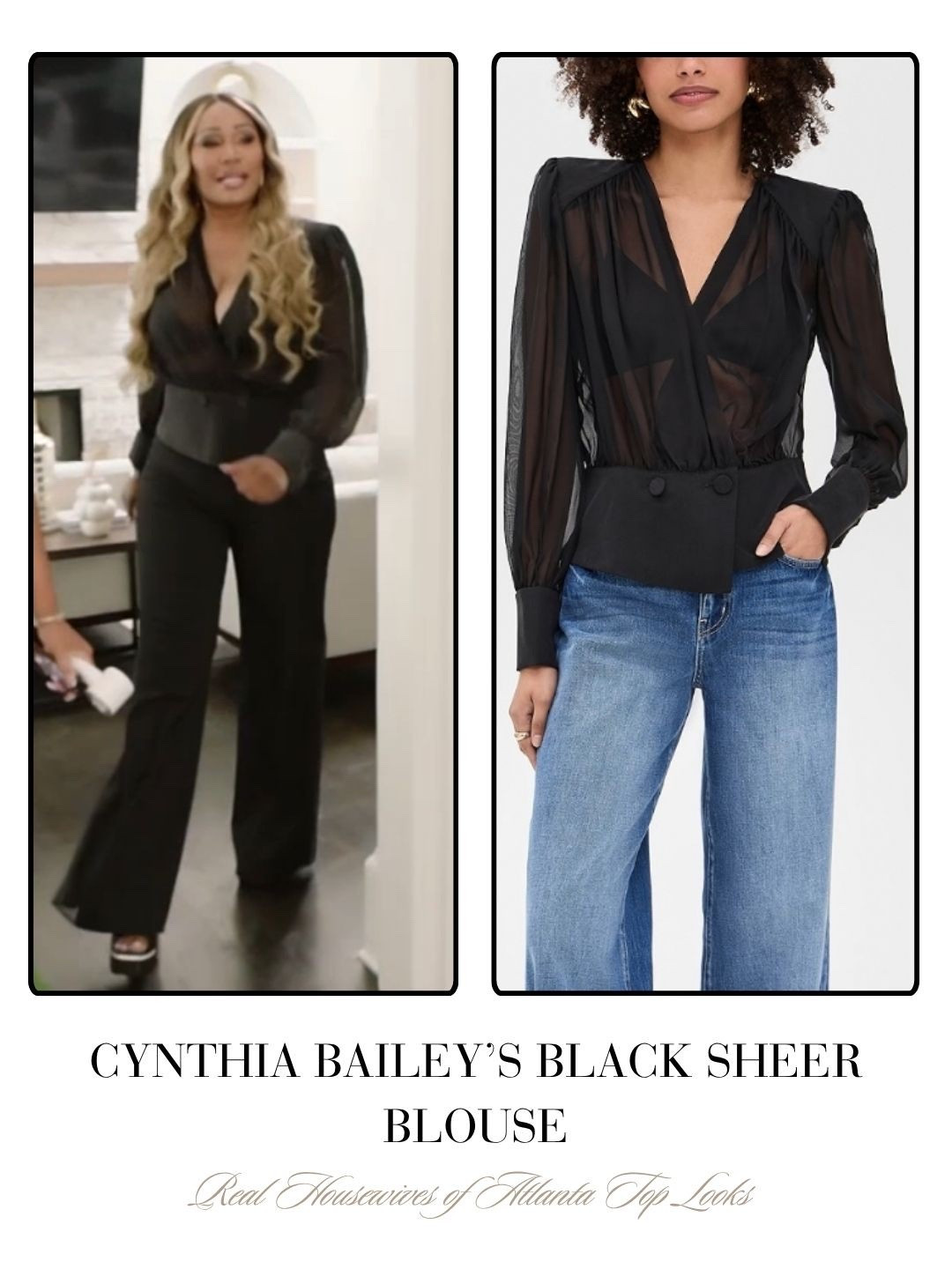 Cynthia Bailey’s Black Sheer Blouse