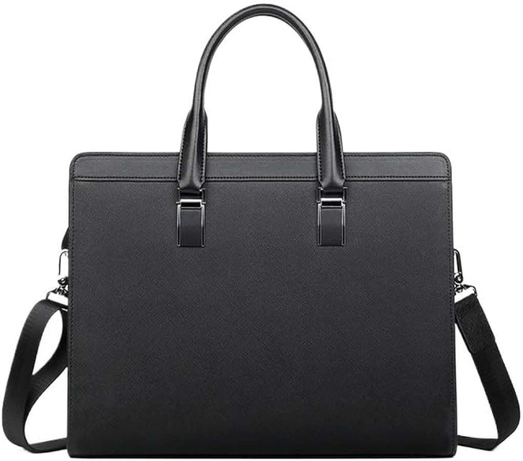 Business Commuting Office Cowhide Computer Notebook Man Hand-held Document Bag | Amazon (US)