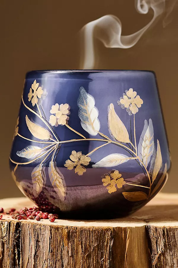 Fallen Leaves Warm Woods & Santal Glass Candle | Anthropologie (US)
