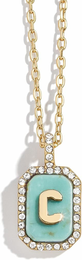 BaubleBar Initial Necklace - Dainty Gold-Plated Personalized Letter Pendant Necklace, Small Dog T... | Amazon (US)