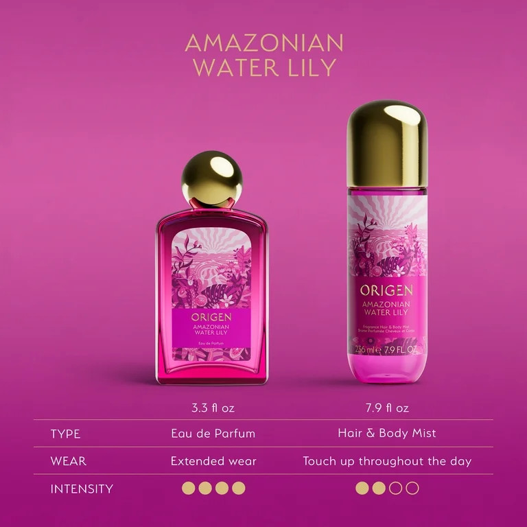 Origen Water Lily Hair and Body Mist, Fresh Floral Citrus Fragrance, 7.9 oz | Walmart (US)