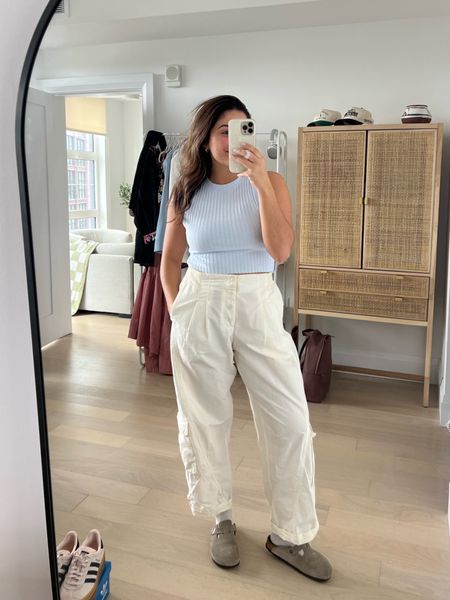 If you’re looking to try out the cargo pants trend, I would really recommend these pants from Free People movement! They are really lightweight and an athletic material. Honestly love this neutral color because it goes with everything!  True to size, wearing an M (typically an 8)

#LTKstyletip #LTKSeasonal #LTKU