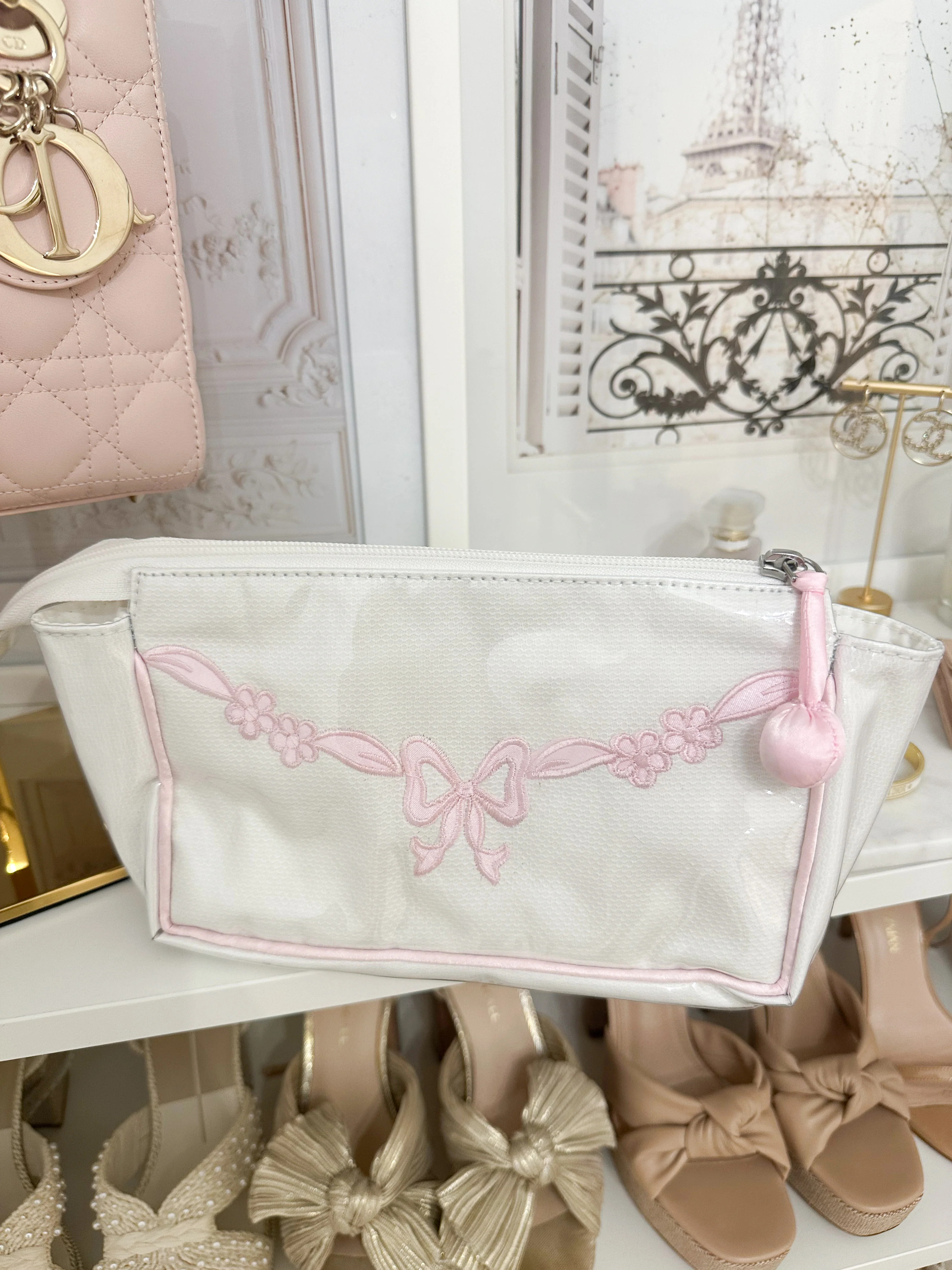 Bow Beauty Clear Coated Makeup Bag Pouch | Carin Rose