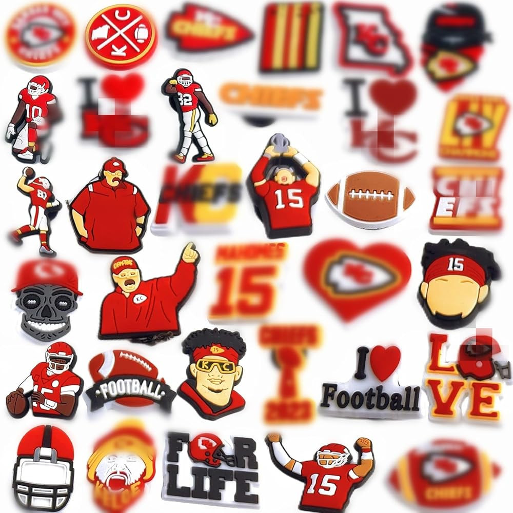 34PCS Football Shoes Charms Clog Sandals Bracelet for Boy Teens Adult Men Party Favor | Amazon (US)