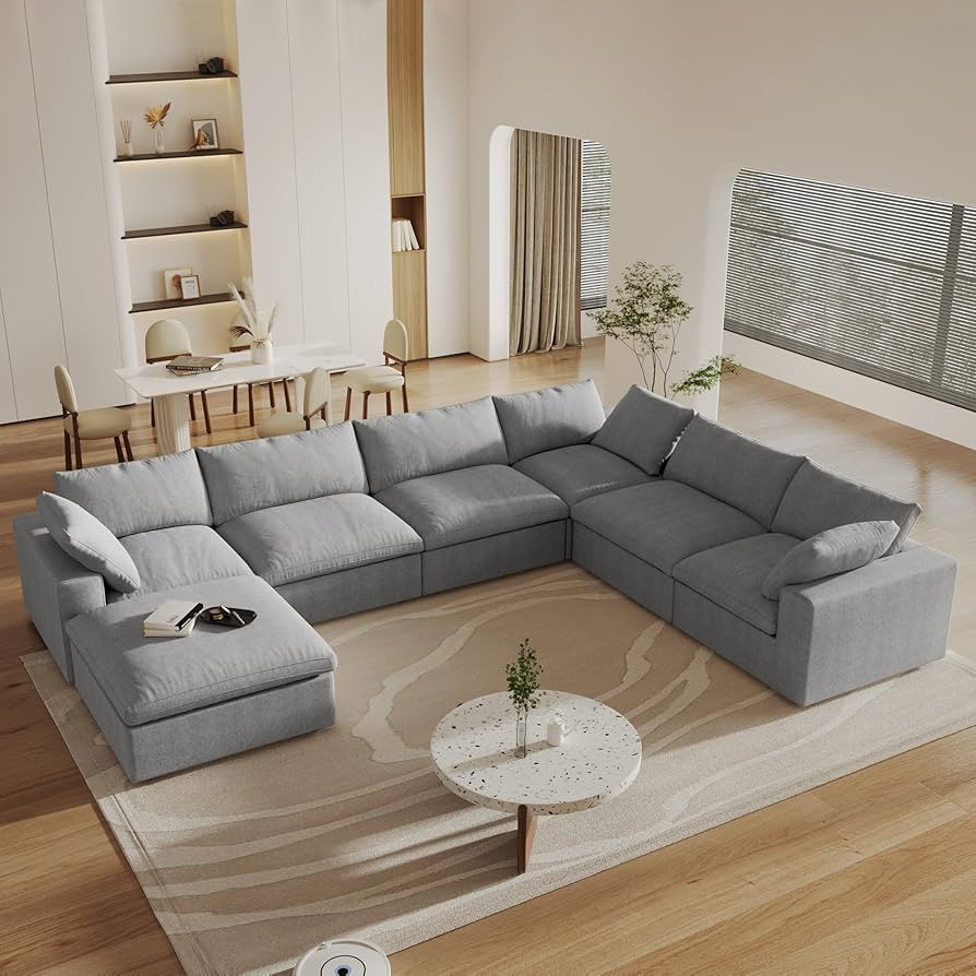 160" Cloud Couch Modular Sectional Sofa for Livingroom,Oversized Convertible Sofa with Storage Ot... | Amazon (US)