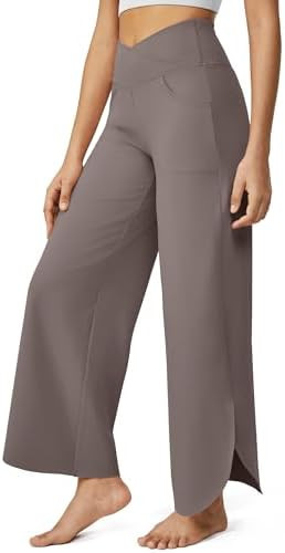 G4Free 25''/27''/29'' Wide Leg Pants for Women Ankle Length Loose Yoga Cross High Waist Dance Cas... | Amazon (US)