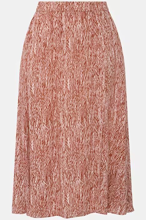 Tiny Zebra Print Elastic Waist Skirt | Ulla Popken