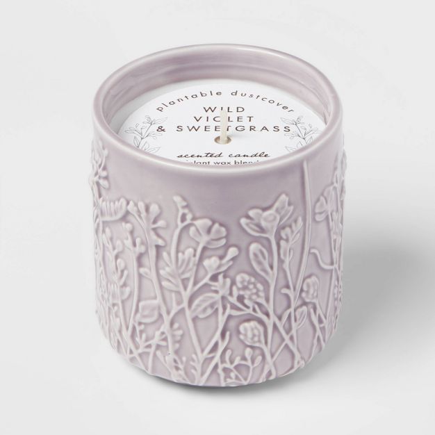 14oz Seed Paper Candle Wild Violet and Sweetgrass - Threshold™ | Target