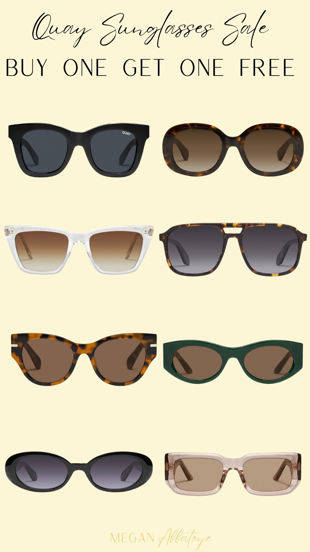 Quay sunglasses buy one get one free sitewide sale! Sunglasses, summer fashion, summer eyewear, summer style

#LTKFindsUnder100 #LTKSummerEdit #LTKSaleAlert