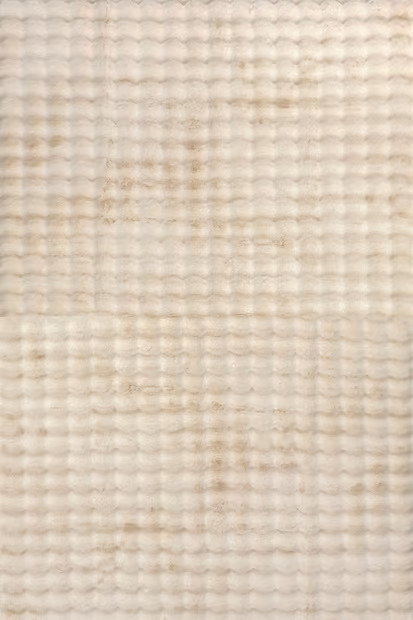 Beige Ivana Checkered Plush Cloud Washable Area Rug | Rugs USA