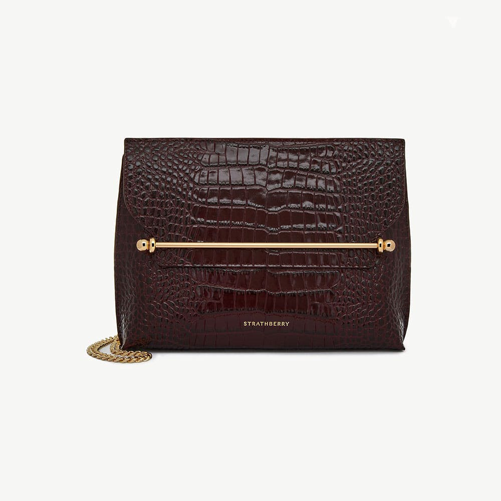 Strathberry - Stylist - Crossbody Leather Clutch - Burgundy | Strathberry