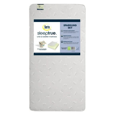 Serta SleepTrue Sparkling Sky 5-Inch Crib and Toddler Mattress - Fiber Core - Waterproof Vinyl Co... | Walmart (US)