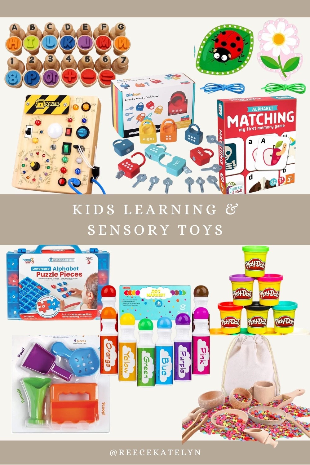 Kids learning and sensory toys + homeschool + education + sensory table 