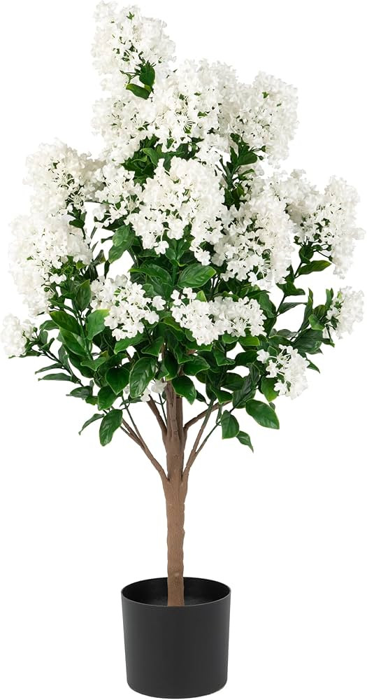 Naturae Decor White Crape Myrtle Tree - Lifelike Artificial Indoor and Outdoor Flower Tree - UV R... | Amazon (US)