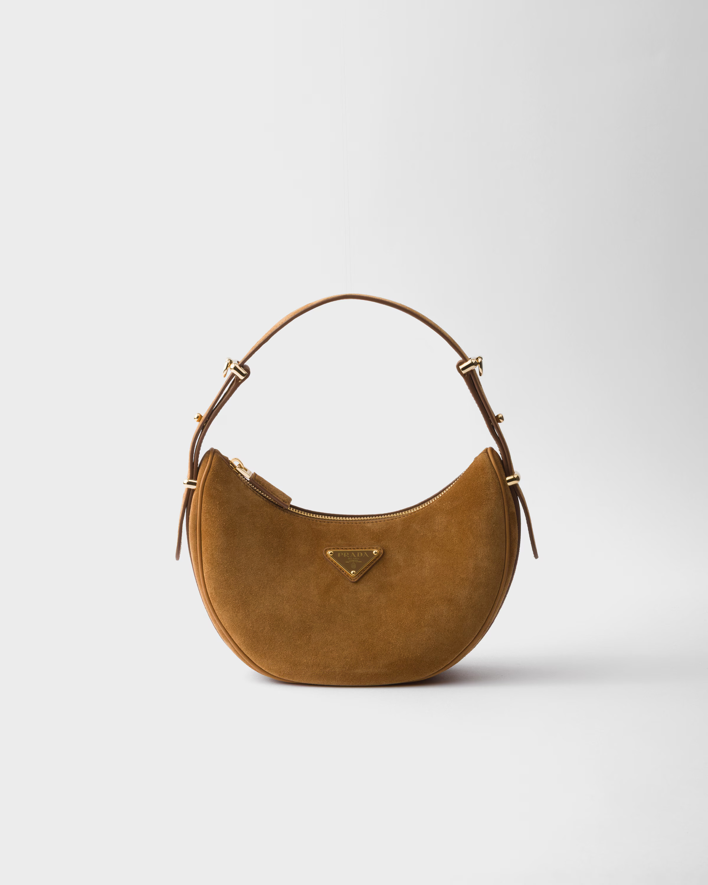 Prada Arqué suede shoulder bag | Prada US
