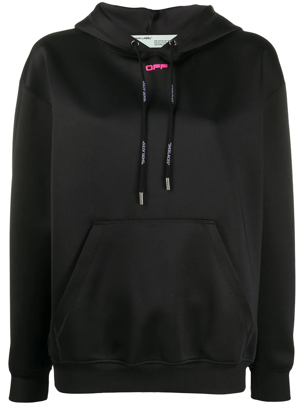 Off-White logo print oversized hoodie - Black | Farfetch Global