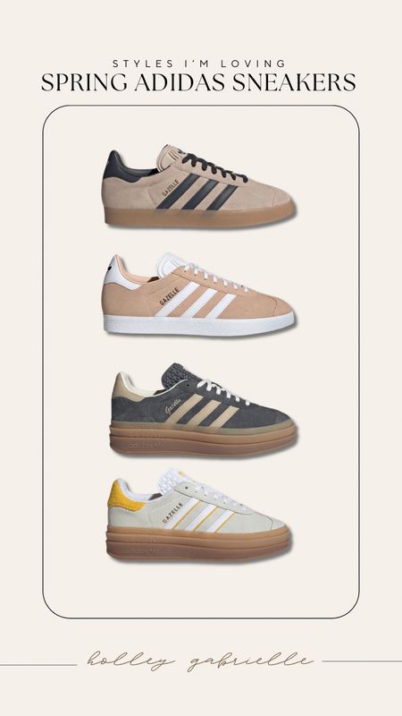 Spring sneaker styles I’m loving from Adidas⚡️🤎 so many color variations w/ these! & easy to style! 🤩

Gazelle / Nordstrom / shoe inspo / for her / Holley Gabrielle 

#LTKshoecrush #LTKfindsunder100 #LTKSeasonal