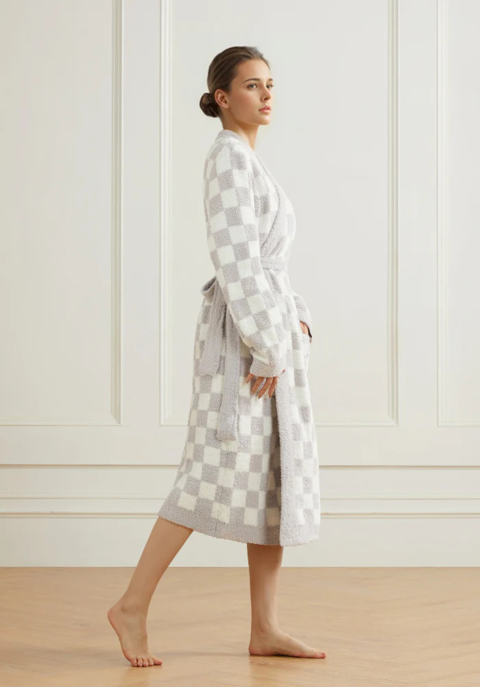 Checkered Buttery Robe | The Styled Collection