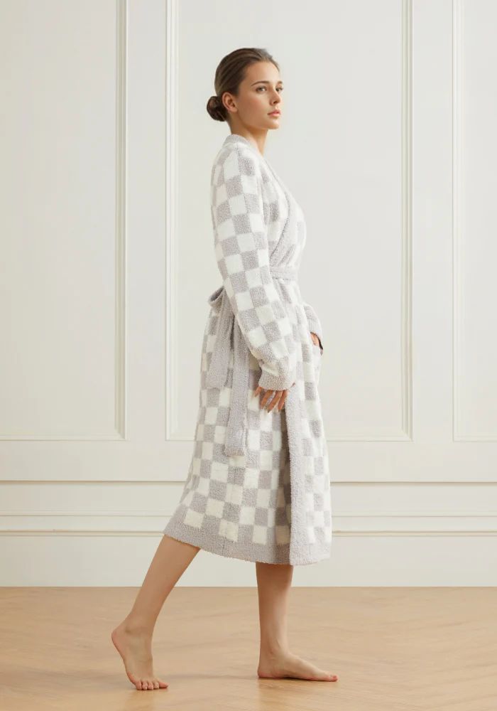 Checkered Buttery Robe- Pre Order 4-30 | The Styled Collection