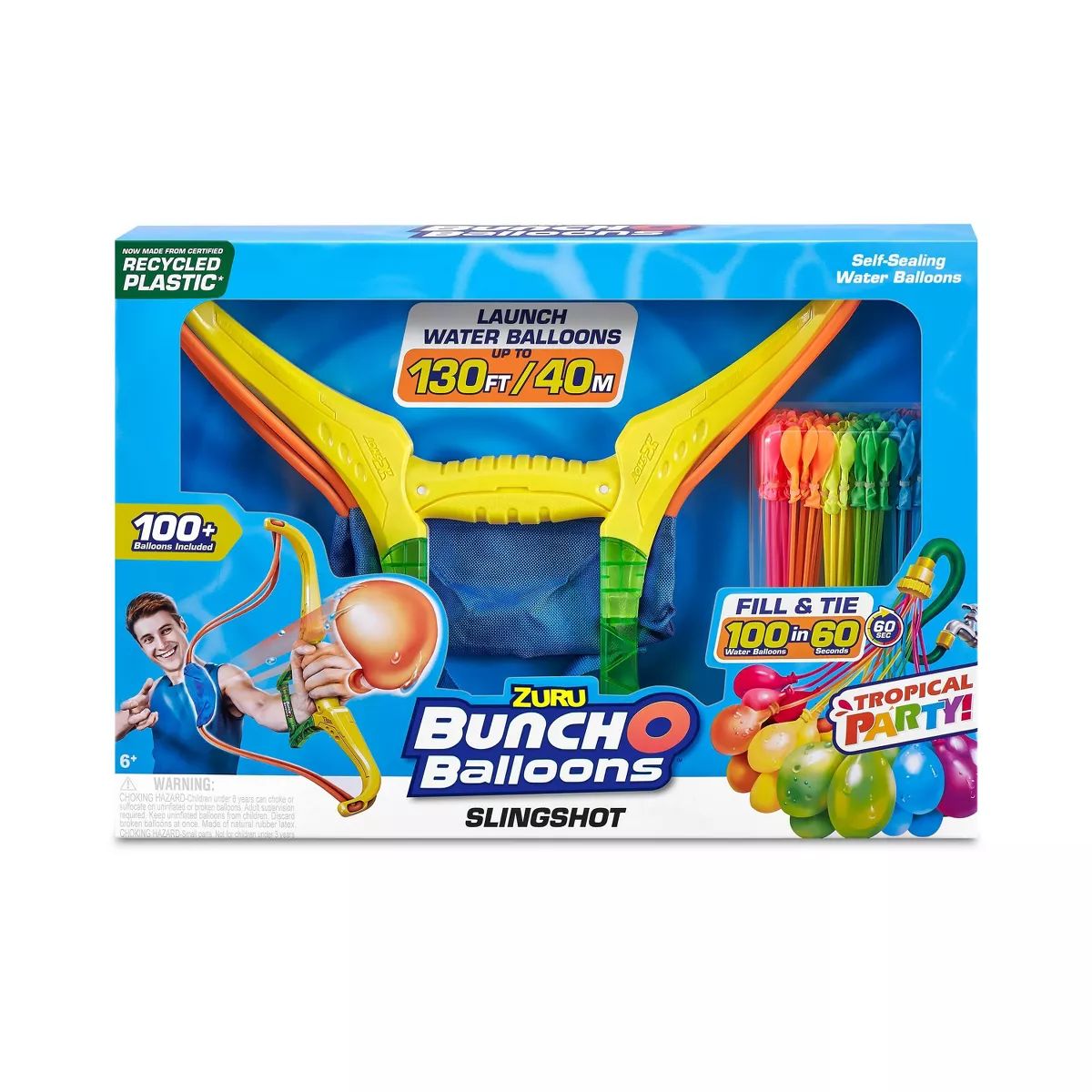 Bunch O Balloons Tropical Party Slingshot & 100+ Rapid-Filling Self-Sealing Water Balloons by ZUR... | Target
