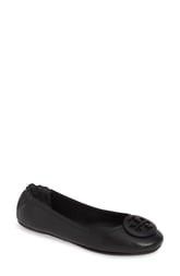 Tory Burch Minnie Travel Ballet Flat in Perfect Black at Nordstrom, Size 5.5 | Nordstrom