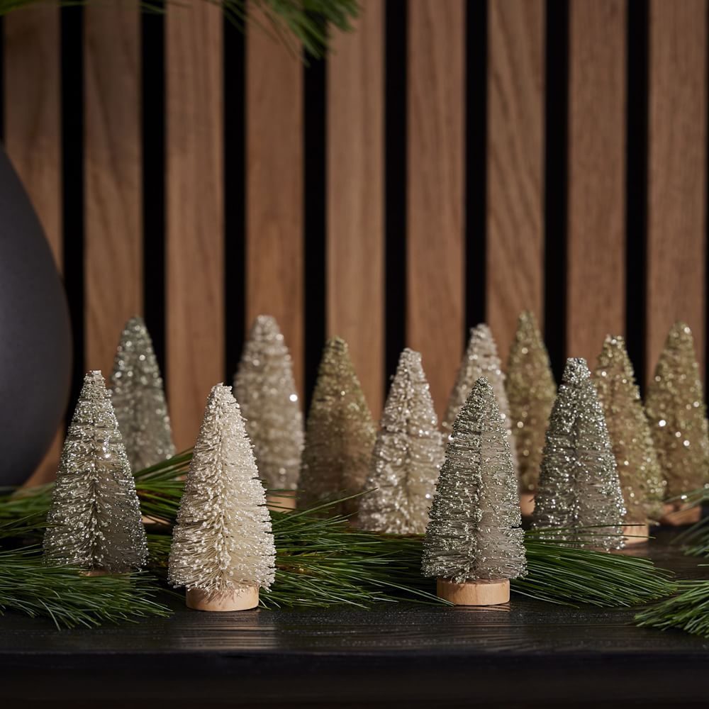 Bottlebrush Decorative Trees, Tonal Metallics, Set of 12 | West Elm (US)