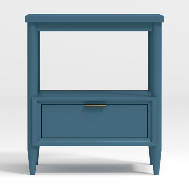 Bodie Blue Wood Kids Nightstand with Drawer + Reviews | Crate & Kids | Crate & Barrel