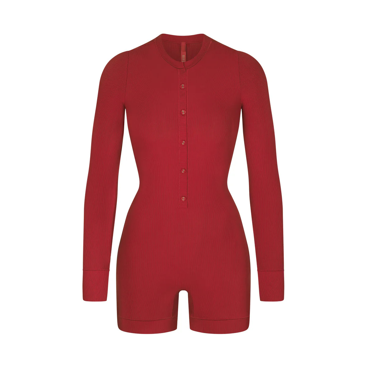 SOFT LOUNGEBUTTON UP HENLEY ONESIE$74 | SKIMS (US)