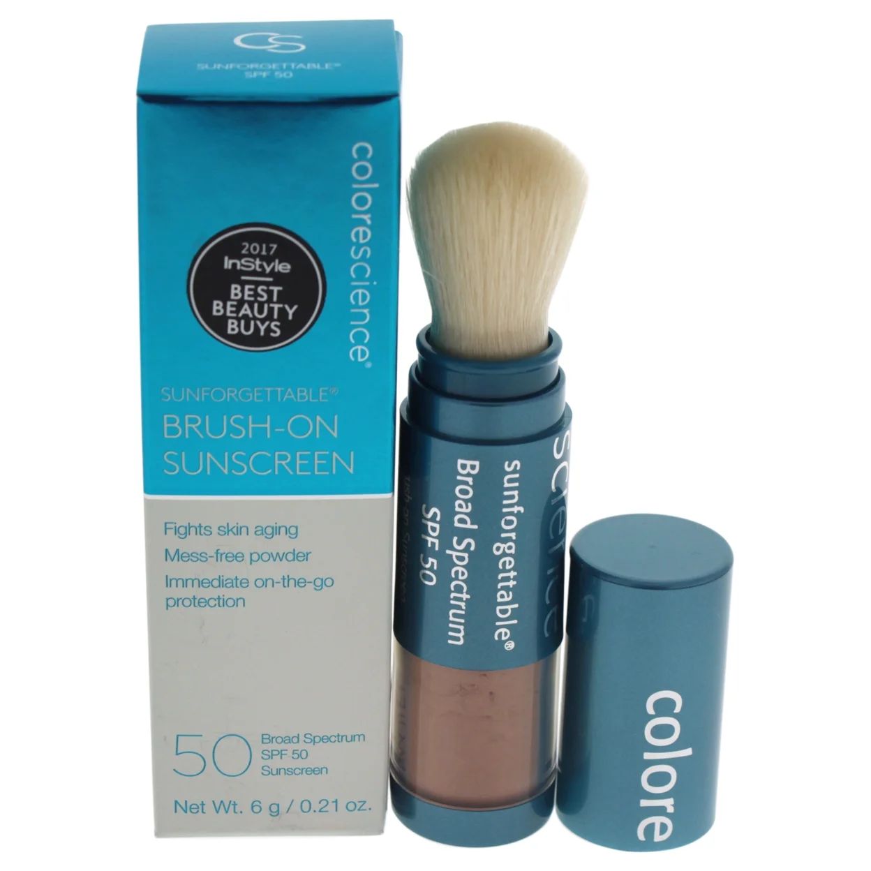 Colorescience Sunforgettable Brush-On Sunscreen Spf 50, 0.21 Oz | Walmart (US)