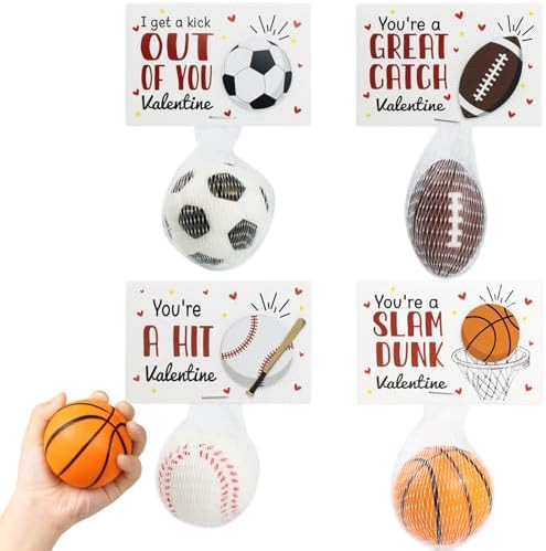 Valentines Day Gifts for Kids - 24 Pack Stress Balls with Valentines Day Cards for Kids School - ... | Amazon (US)