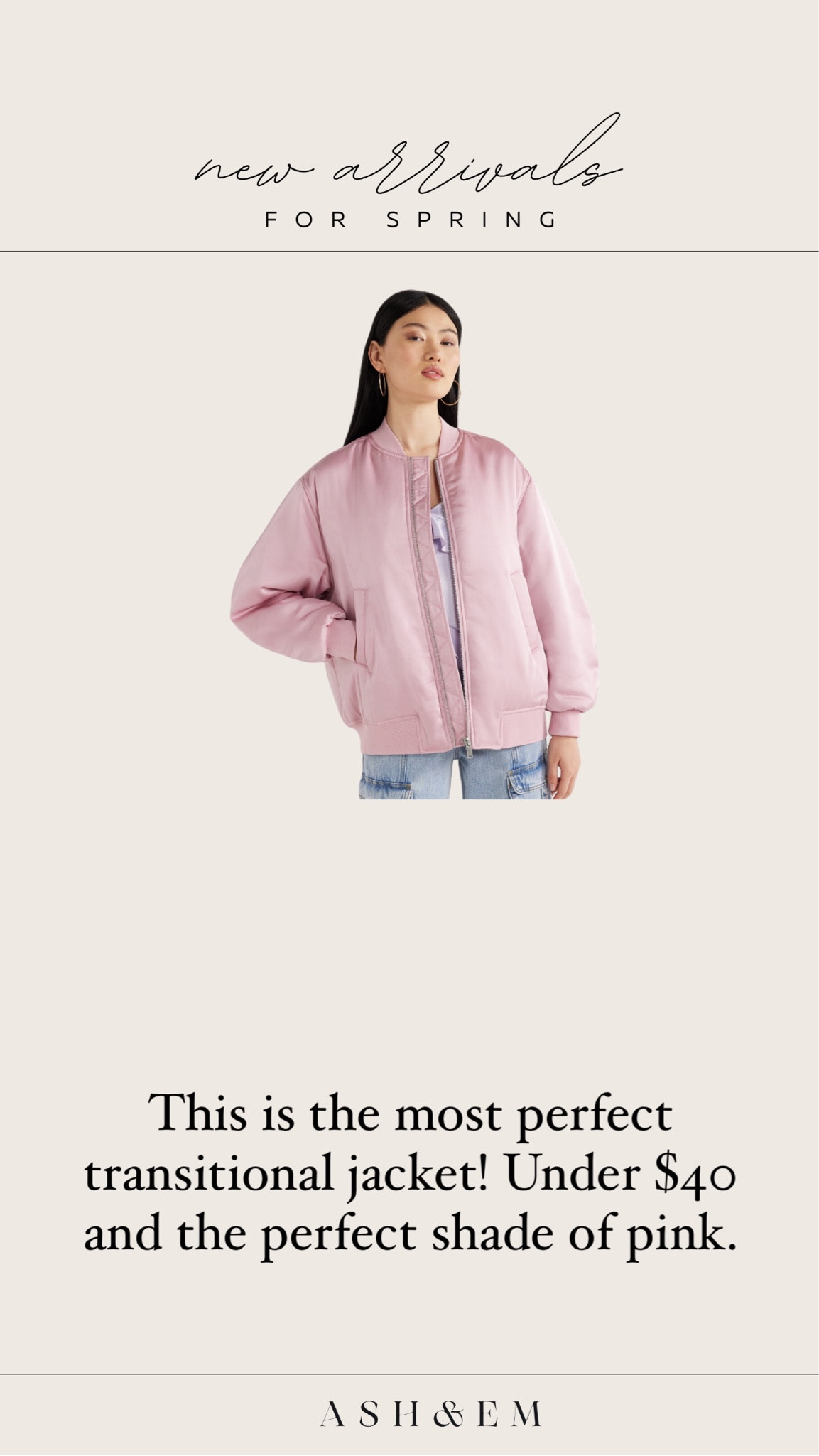 The cutest bomber jacket for heading into spring!!! 

#LTKfindsunder50 #LTKSeasonal #LTKstyletip