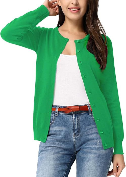 GRACE KARIN Womens Long Sleeve Knit Cardigan Sweaters Casual Dressy Open Front Button Down Cardig... | Amazon (US)
