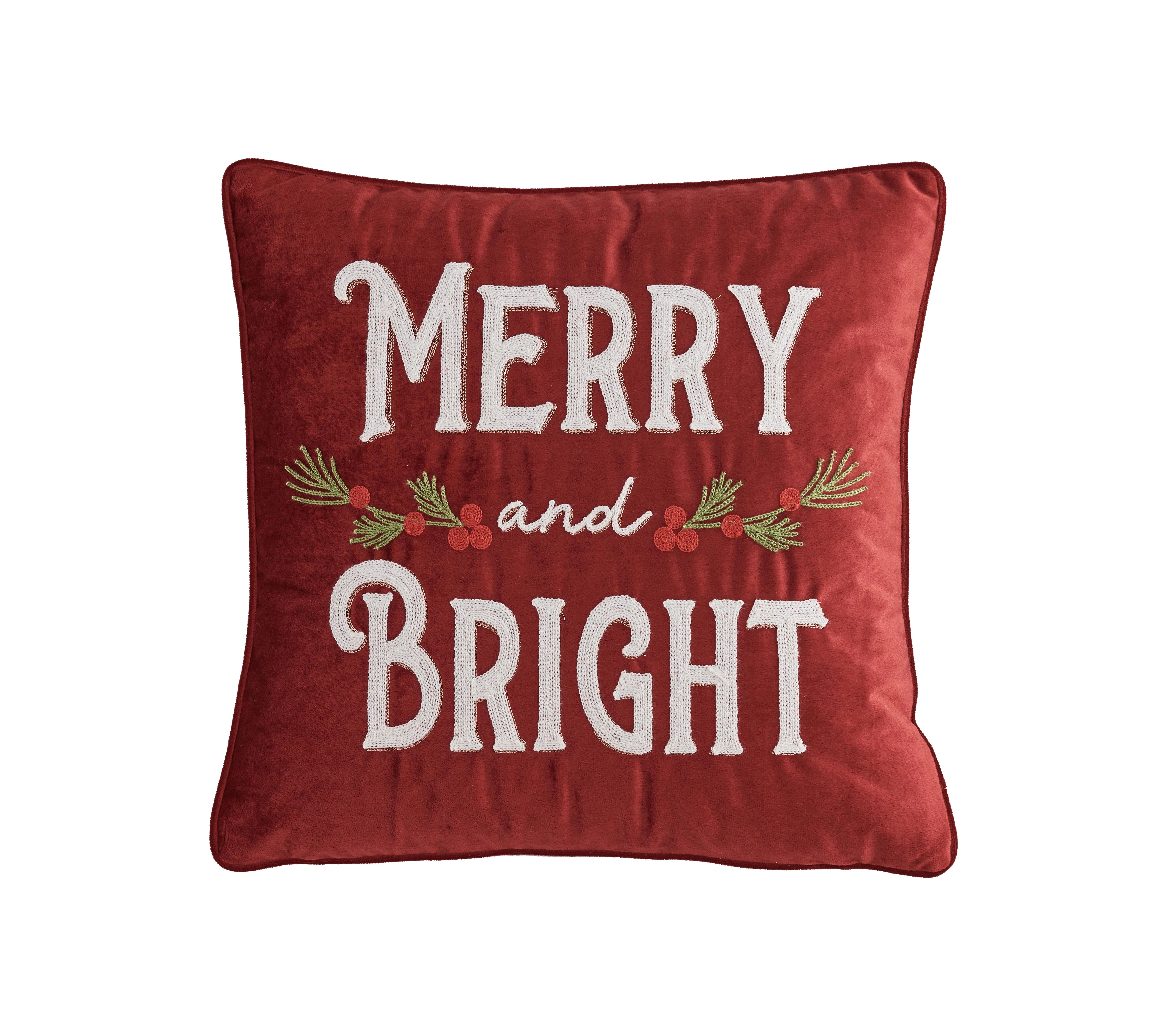 Mainstays Merry and Bright Decorative Throw Pillow, 18”x18” | Walmart (US)
