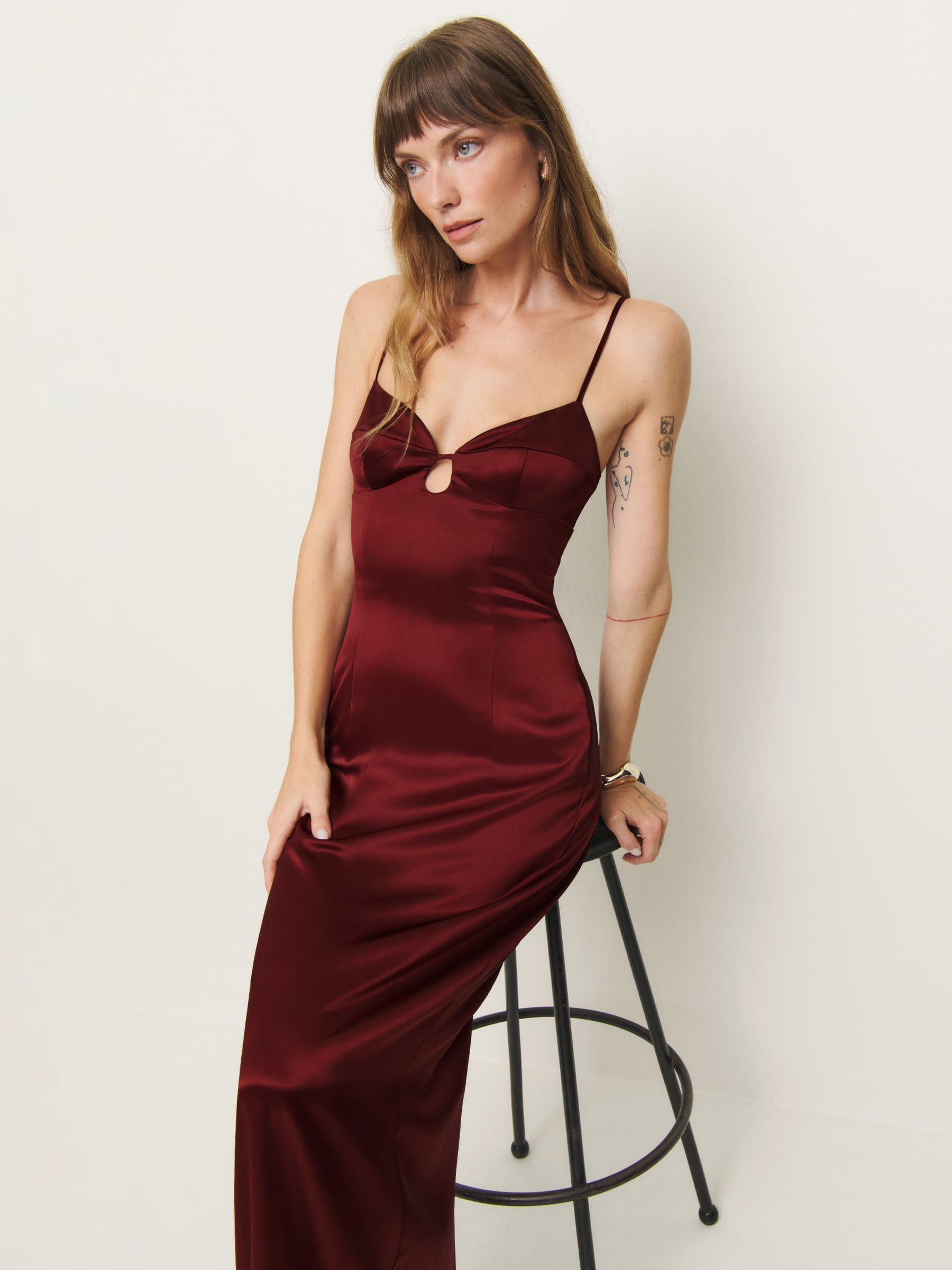Robe en satin Sathia | Reformation (Global)