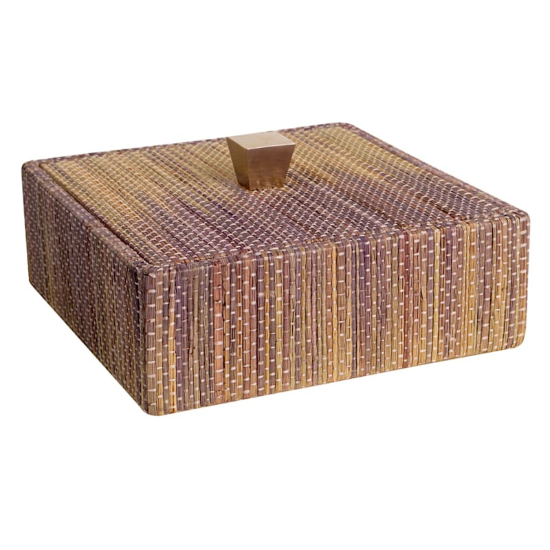 Lilac Woven Seagrass Decorative Box, 6" | At Home