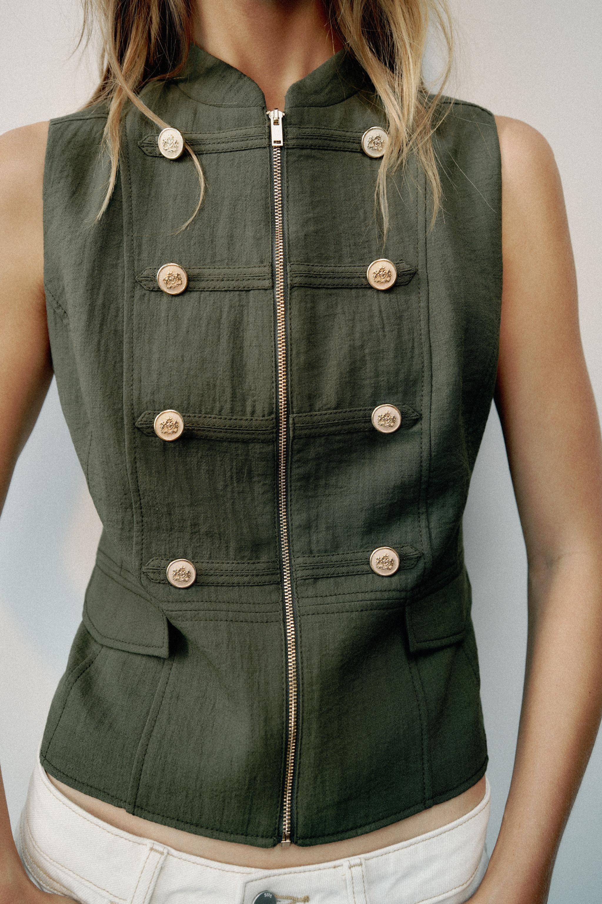 VEST WITH FROG FASTENING AND ZIP | Zara US