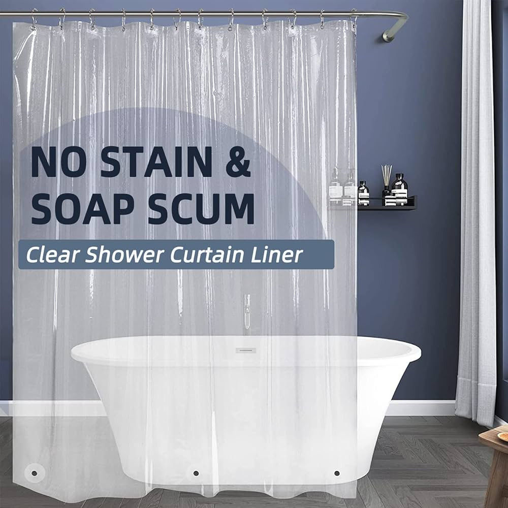 Titanker Extra Long Shower Curtain Liner 72x96 Clear Plastic Shower Liner Lightweight PEVA Waterp... | Amazon (US)